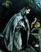 St Francis in Prayer before the Crucifix or Saint Francis Kneeling in Meditation El Greco